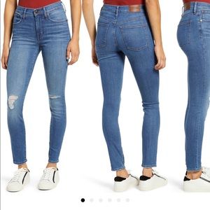 Madewell 10 inch, high rise skinny